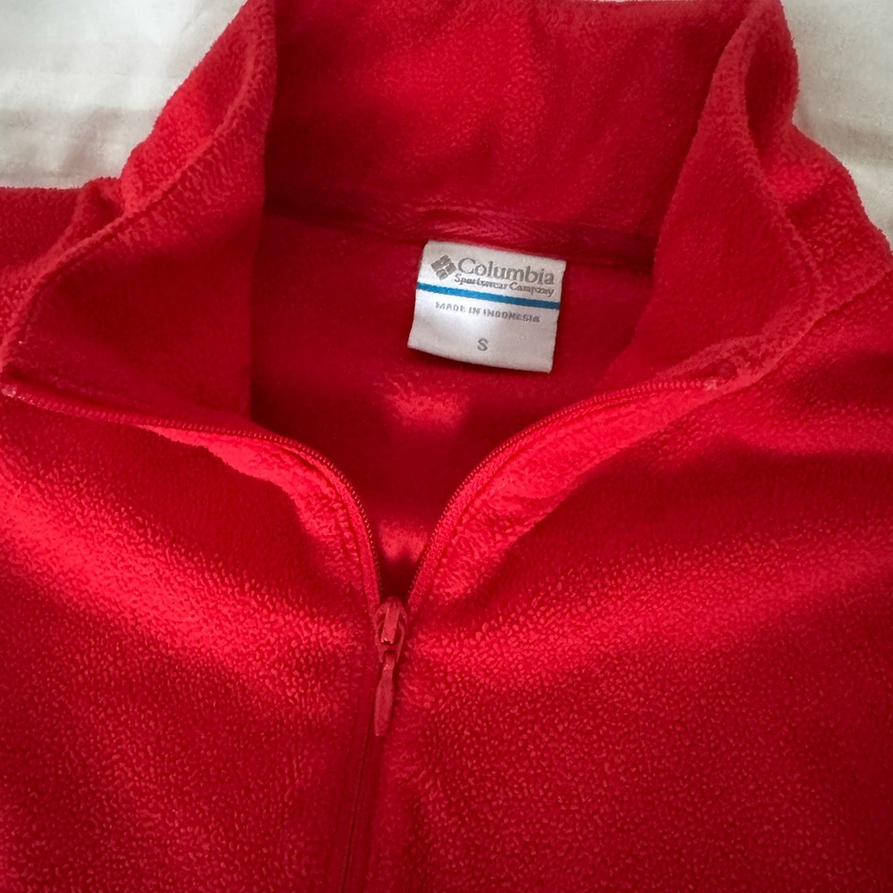 Columbia Red Fleece Quarter-Zip Top